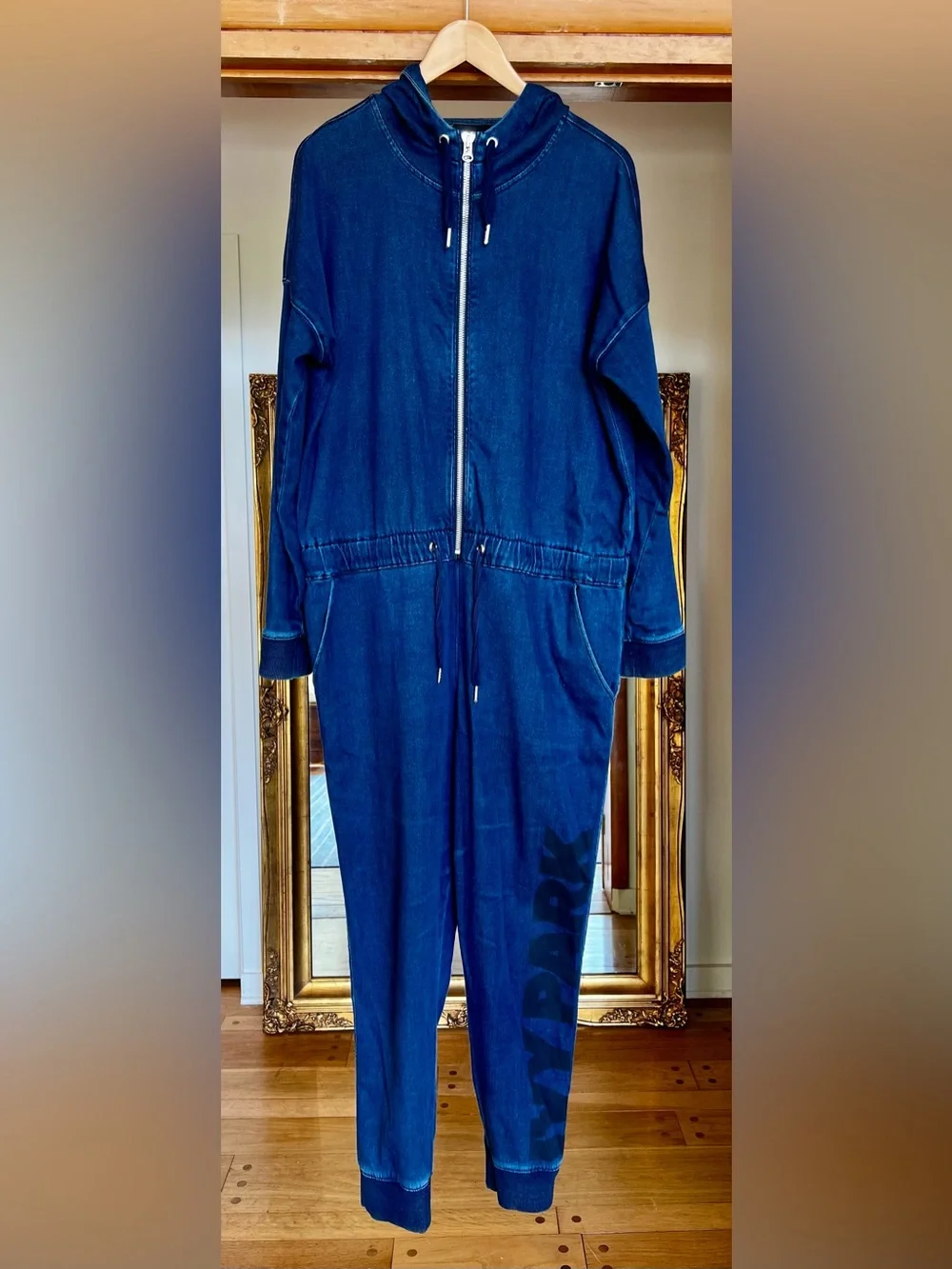 Ivy Park blue long sleeve pants hoodie jumpsuit onesie size L - Picture 2 of 8